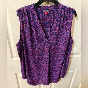 Vince Camuto Purple and Pink Relaxed Blouse